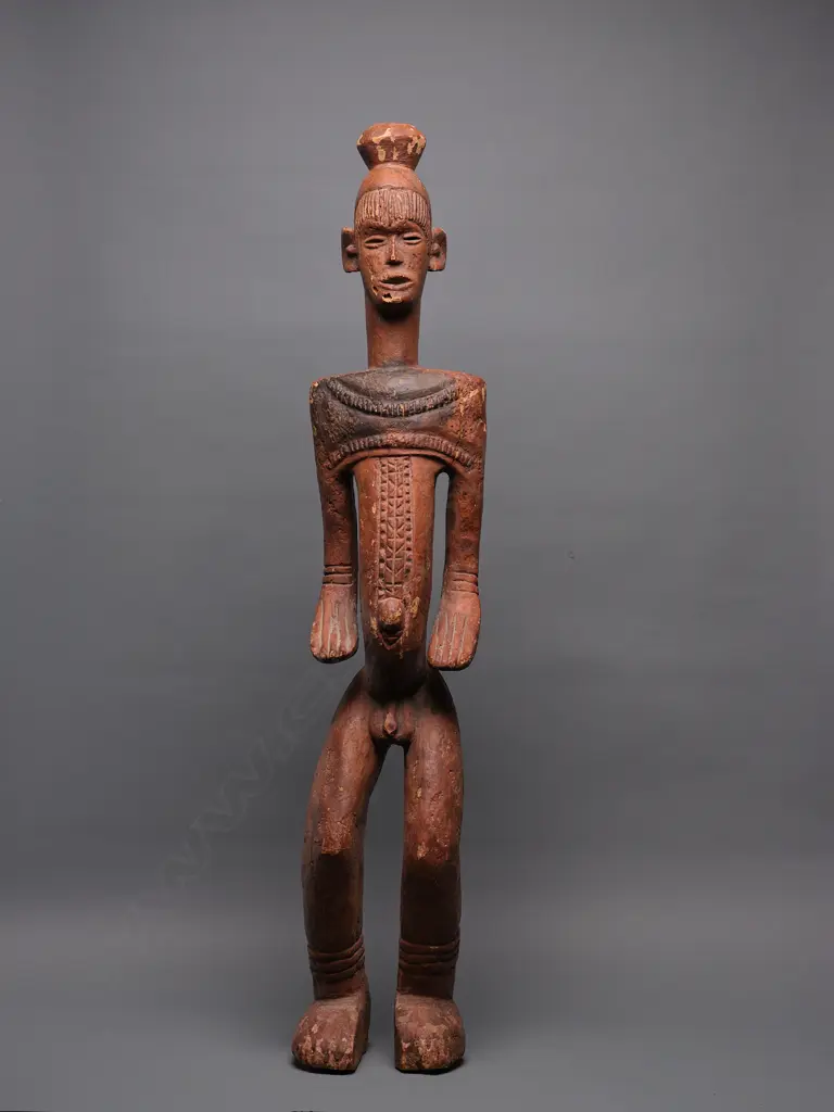 West African Igbo Ikenga wood/ochre male figure, Image 1++